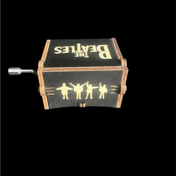 THE BEATLES “Let it Be” miniature wooden crank music box - Picture 5 of 5